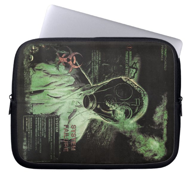 Bio-Waste - Techno-Dystopian Streetwear Design Laptop Sleeve (Voorkant)