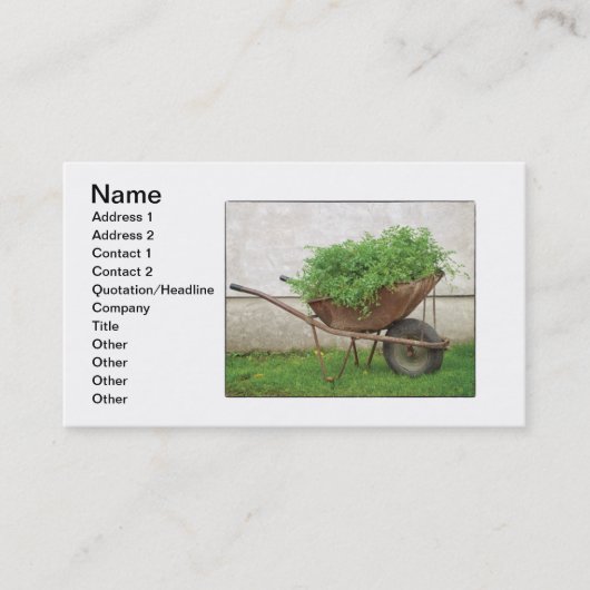 Bio Wheelbarow Visitekaartje (Voorkant)