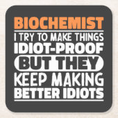 Biochemicus Ik probeer dingen grappig te laten zeg Kartonnen Onderzetters (Voorkant)