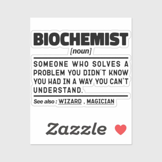 Biochemicus Noun Grappig Biochemie Science Lover Sticker (Vel)