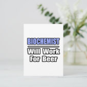 Biochemicus...zal voor bier werken briefkaart (Staand voorkant)