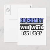 Biochemicus...zal voor bier werken briefkaart (Voorkant / Achterkant)