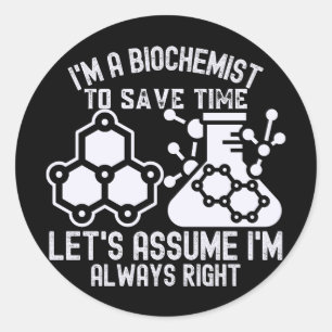 Biochemie Afstuderen, Funny Biochemistry Ronde Sticker
