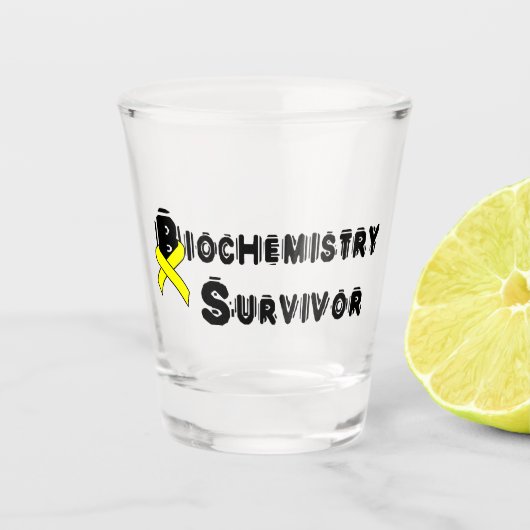 Biochemie Overlevende Shot Glas (Voorkant)