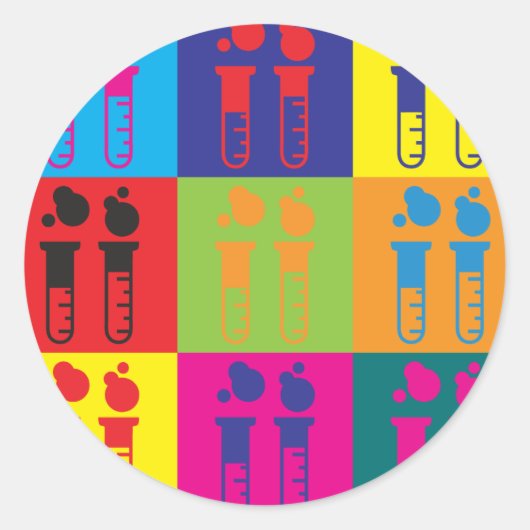 Biochemie Pop Art Ronde Sticker (Voorkant)