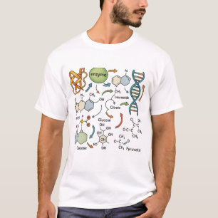 Biochemische illustratie met moleculaire structuur t-shirt