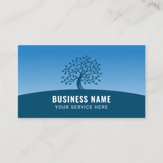 Biocoach Counselor Modern Blue Tree Visitekaartje (Voorkant)