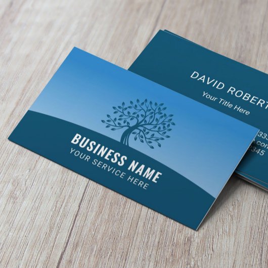 Biocoach Counselor Modern Blue Tree Visitekaartje