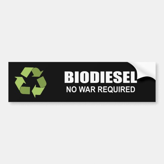Biodiesel: Geen oorlog vereist Bumpersticker (Voorkant)