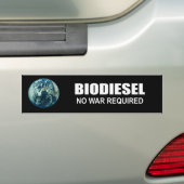 Biodiesel: Geen oorlog vereist Bumpersticker (Op auto)
