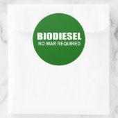 Biodiesel: geen oorlog vereist ronde sticker (Tas)