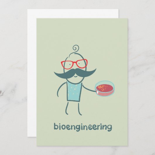 Bioengineering Scientist Invitation Kaart (Voorkant / Achterkant)