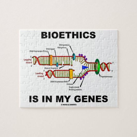 Bioethiek zit in mijn genen (DNA-replicatie) Legpuzzel (Horizontaal)
