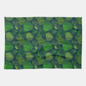 Biofiele esthetische, donkergroene skeletbladeren theedoek (Horizontaal)