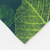 Biofiele esthetische skeletbladeren fleece deken (Hoek)