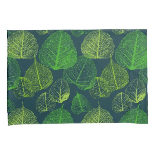 Biofiele esthetische skeletbladeren kussensloop (Voorkant-Rechts)