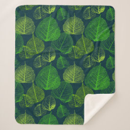 Biofiele esthetische skeletbladeren sherpa deken