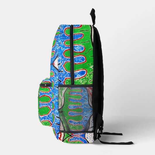  "BioForms" Abstract Pattern Backpack Bedrukte Rugzak (Rechts)