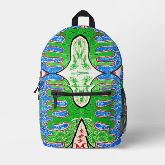 "BioForms" Abstract Pattern Backpack Bedrukte Rugzak (Voorkant)