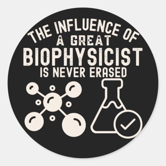 Biofysica Major4, Verjaardag biofysicus Ronde Sticker (Voorkant)