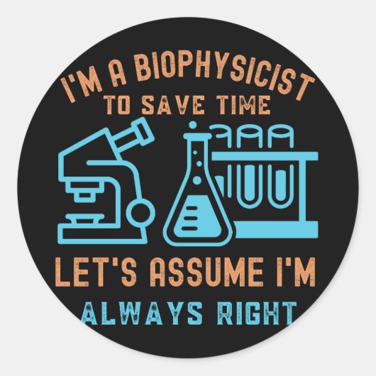 Biofysicus Verjaardag, ik hou van biofysica5 Ronde Sticker (Voorkant)
