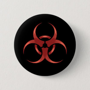 Biogevaar 1 ronde button 5,7 cm