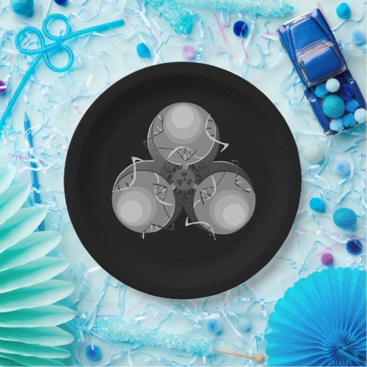 Biogevaar bij dodelijke virussen papieren bordje (Feest)