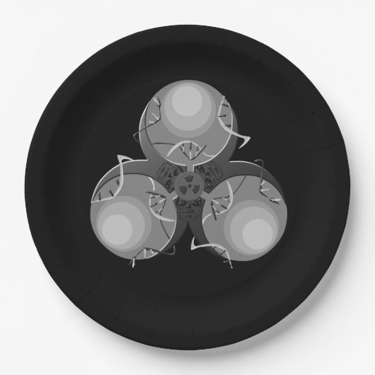 Biogevaar bij dodelijke virussen papieren bordje (Voorkant)