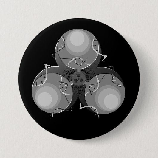 Biogevaar bij dodelijke virussen ronde button 7,6 cm (Voorkant)