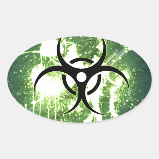 Biogevaar Ovale Sticker (Voorkant)