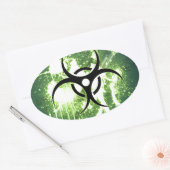 Biogevaar Ovale Sticker (Envelop)