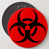 Biogevaar Ronde Button 6,0 Cm (Voorkant /achterkant)