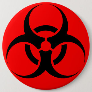 Biogevaar Ronde Button 6,0 Cm