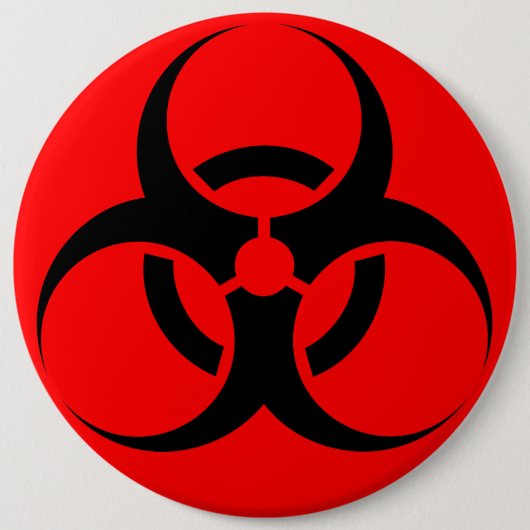 Biogevaar Ronde Button 6,0 Cm (Voorkant)