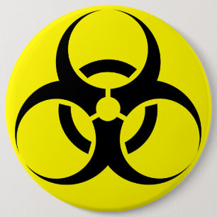 Biogevaar Ronde Button 6,0 Cm