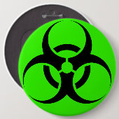 Biogevaar Ronde Button 6,0 Cm (Voorkant /achterkant)