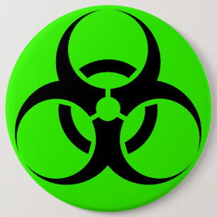 Biogevaar Ronde Button 6,0 Cm