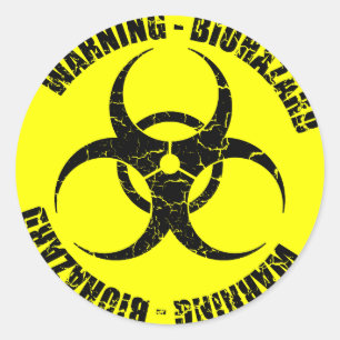 Biogevaar Ronde Sticker