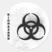 biogevaar ronde sticker (Voorkant)