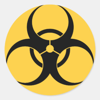 Biogevaar Ronde Sticker