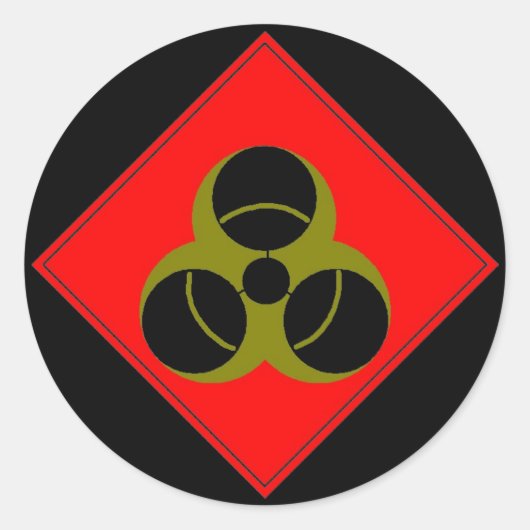 Biogevaar Ronde Sticker (Voorkant)