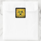 Biogevaar Vierkante Sticker (Tas)