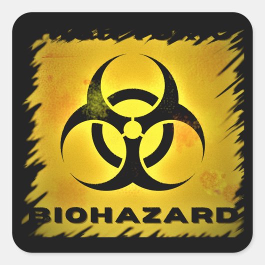 Biogevaar Vierkante Sticker (Voorkant)