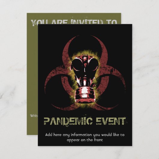 Biogevaarlijk gasmasker  kaart (Voorkant / Achterkant)