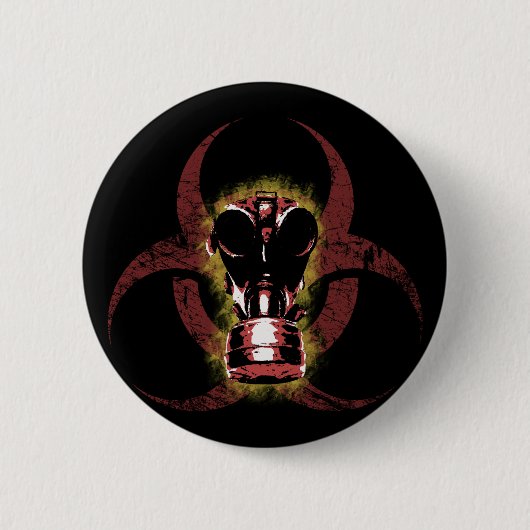 Biogevaarlijk gasmasker ronde button 5,7 cm (Voorkant)