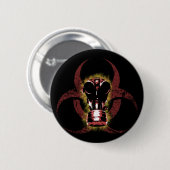 Biogevaarlijk gasmasker ronde button 5,7 cm (Voorkant /achterkant)