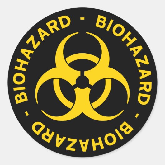 Biogevaarsewaarschuwing Ronde Sticker (Voorkant)