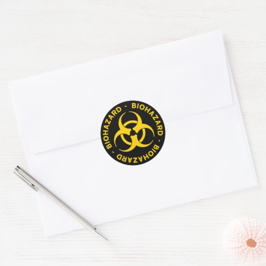 Biogevaarsewaarschuwing Ronde Sticker (Envelop)