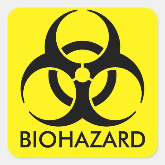 Biogevaarsewaarschuwing Vierkante Sticker (Voorkant)