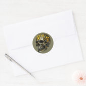 Biogevaarsschedel Ronde Sticker (Envelop)